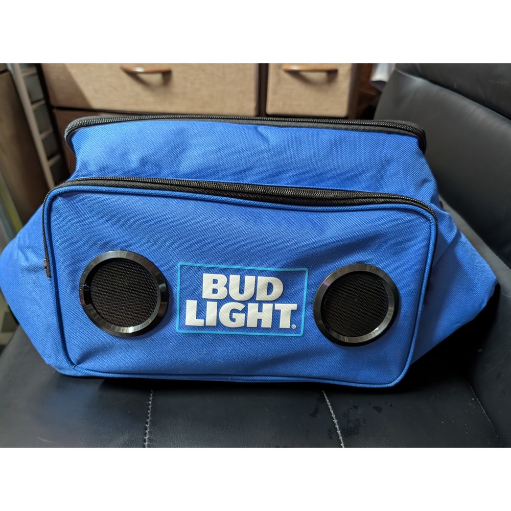 Bud Light Cooler Bag Speakers Unisex OS Blue Excellent Insulated Tailgate Set